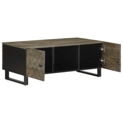 Table basse noir 100x54x40 cm bois massif de manguier 