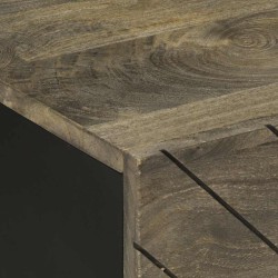 Table basse noir 100x54x40 cm bois massif de manguier 