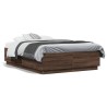 Cadre de lit sans matelas chêne marron 135x190 cm 