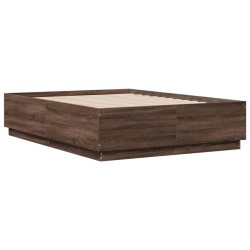 Cadre de lit sans matelas chêne marron 135x190 cm 