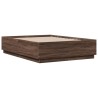 Cadre de lit sans matelas chêne marron 135x190 cm 