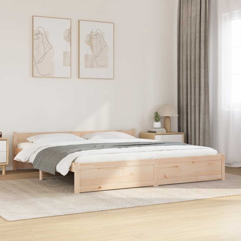 Cadre de lit sans matelas bois massif 180x200 cm 