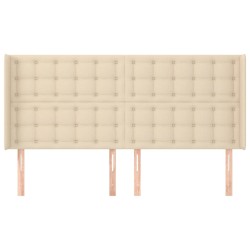 Tête de lit avec oreilles Crème 203x16x118/128 cm Tissu 