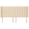 Tête de lit avec oreilles Crème 203x16x118/128 cm Tissu 