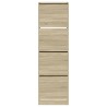 Armoire à chaussures 4 tiroirs rabattables chêne 60x42x204 cm 