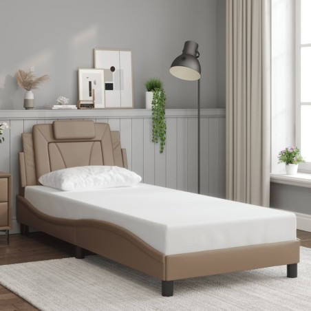 Cadre de lit sans matelas cappuccino 90x190 cm similicuir 