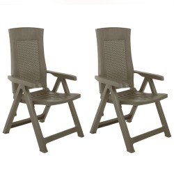 Chaises inclinables de jardin lot de 2 Plastique Moka 