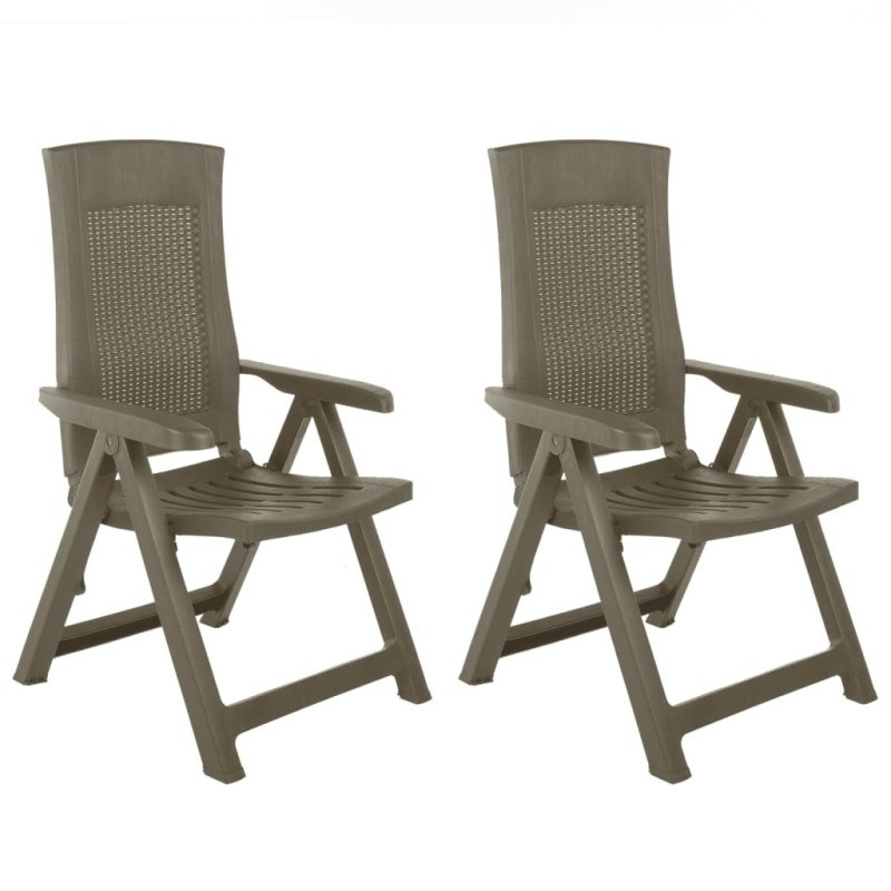 Chaises inclinables de jardin lot de 2 Plastique Moka Chaises inclinables de jardin lot de 2 Plastique Moka