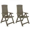 Chaises inclinables de jardin lot de 2 Plastique Moka 