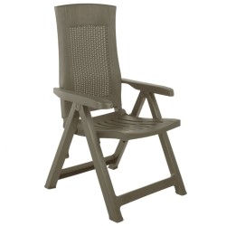 Chaises inclinables de jardin lot de 2 Plastique Moka 
