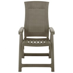Chaises inclinables de jardin lot de 2 Plastique Moka 