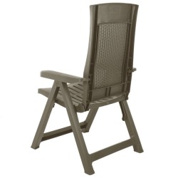 Chaises inclinables de jardin lot de 2 Plastique Moka 