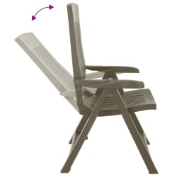 Chaises inclinables de jardin lot de 2 Plastique Moka 
