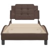 Cadre de lit sans matelas marron 100x200 cm similicuir 