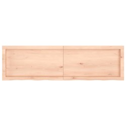 Comptoir de salle de bain 140x40x(2-4)cm bois massif non traité 