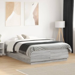 Cadre de lit sans matelas sonoma gris 135x190 cm 