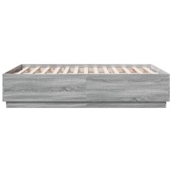 Cadre de lit sans matelas sonoma gris 135x190 cm 