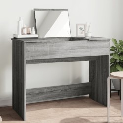 Coiffeuse avec miroir sonoma gris 100x45x76 cm 