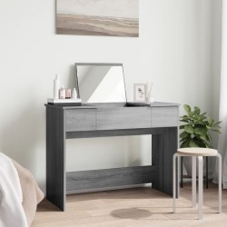 Coiffeuse avec miroir sonoma gris 100x45x76 cm 