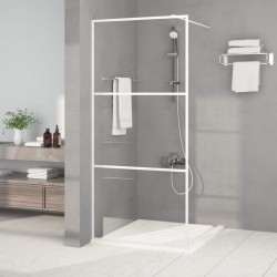 Paroi de douche Blanc 90x195 cm Verre ESG transparent 