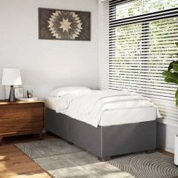 Cadre de lit sans matelas gris 80x200 cm similicuir 