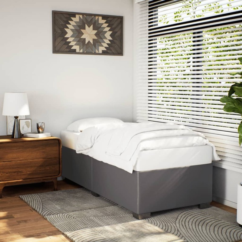 Cadre de lit sans matelas gris 80x200 cm similicuir 