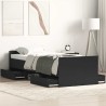 Cadre de lit sans matelas noir 75x190 cm 