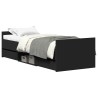 Cadre de lit sans matelas noir 75x190 cm 
