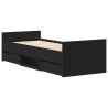 Cadre de lit sans matelas noir 75x190 cm 