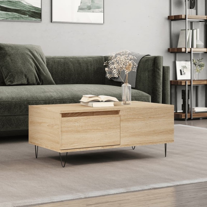 Table basse Chêne sonoma 90x50x36,5 cm Bois d'ingénierie Table basse Chêne sonoma 90x50x36,5 cm Bois d'ingénierie