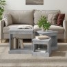 Tables basses 3 pcs gris béton bois d'ingénierie 