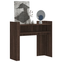 Table console chêne marron 100x35x90 cm bois d'ingénierie 