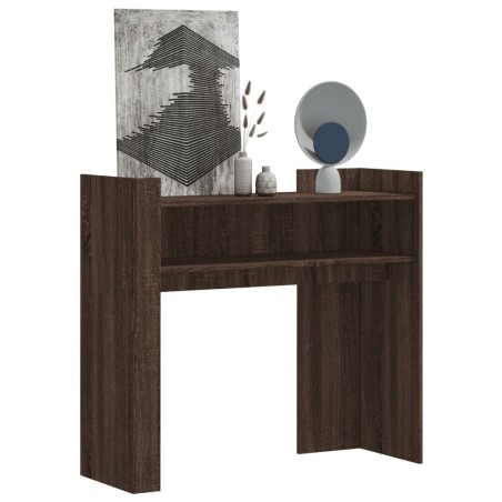 Table console chêne marron 100x35x90 cm bois d'ingénierie 