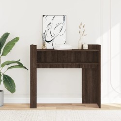 Table console chêne marron 100x35x90 cm bois d'ingénierie 