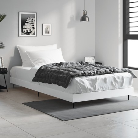 Cadre de lit sans matelas blanc 90x190 cm bois d'ingénierie 