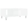 Table basse Blanc brillant 90x50x36,5 cm Bois d'ingénierie 