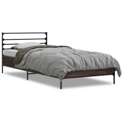 Cadre de lit sans matelas chêne marron 75x190 cm 