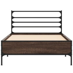 Cadre de lit sans matelas chêne marron 75x190 cm 