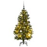 Sapin de Noël artificiel articulé 150 LED et boules 150 cm 