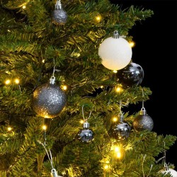 Sapin de Noël artificiel articulé 150 LED et boules 150 cm 