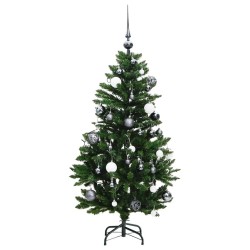 Sapin de Noël artificiel articulé 150 LED et boules 150 cm 