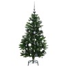 Sapin de Noël artificiel articulé 150 LED et boules 150 cm 