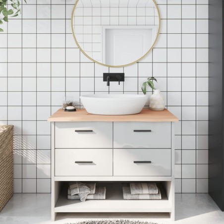 Comptoir de salle de bain 100x50x2 cm bois massif non traité 
