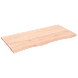 Comptoir de salle de bain 100x50x2 cm bois massif non traité 