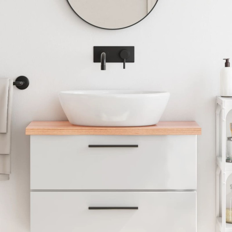 Comptoir de salle de bain marron 80x40x(2-4) cm bois traité 