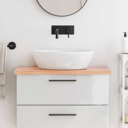 Comptoir de salle de bain marron 80x40x(2-4) cm bois traité 