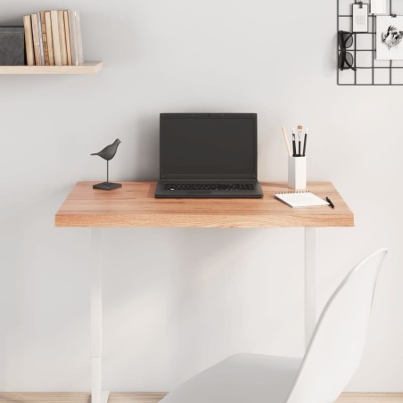 Dessus de table marron clair bois chêne massif traité 