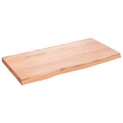 Dessus de table marron clair bois chêne massif traité 