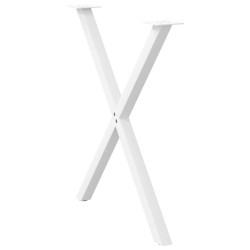Pieds de table à manger en forme de X, 2 pièces, blanc, 70 x (72-73) cm, acier 