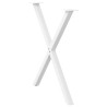 Pieds de table à manger en forme de X, 2 pièces, blanc, 70 x (72-73) cm, acier 